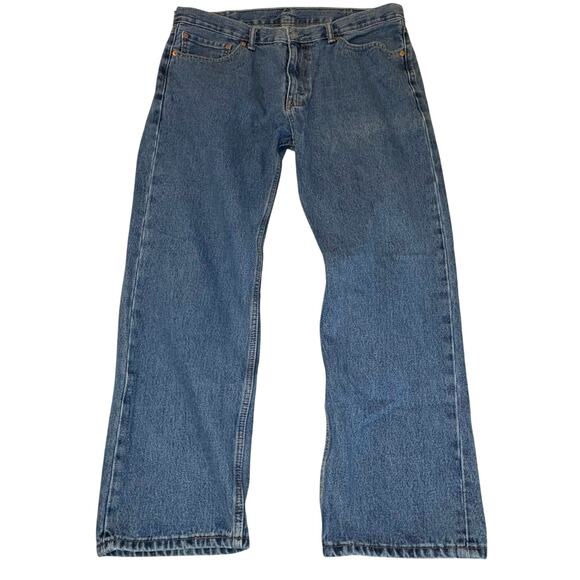 Levi's 505 Classic Straight Leg High Rise Jeans Men's 38x30 (Fits 38x29) | Blue - Picture 2 of 12